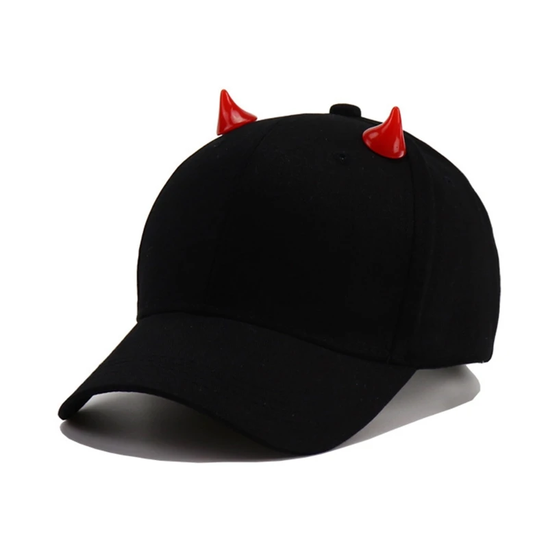 Men Women Hip-hop Hat Little Devil Horns Ears Baseball hats Snapback Cap With Horns Cotton Punk sun hat