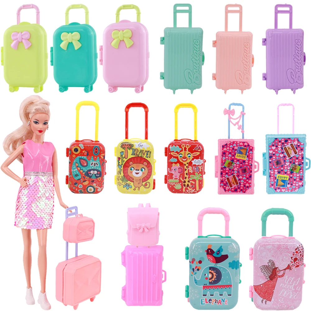 Barbies Doll Clothes Storage Suitcase Travel Life Accessories Suitable For 11.5-Inch Barbies Dolls and Bjd dolls,Toys For Girls