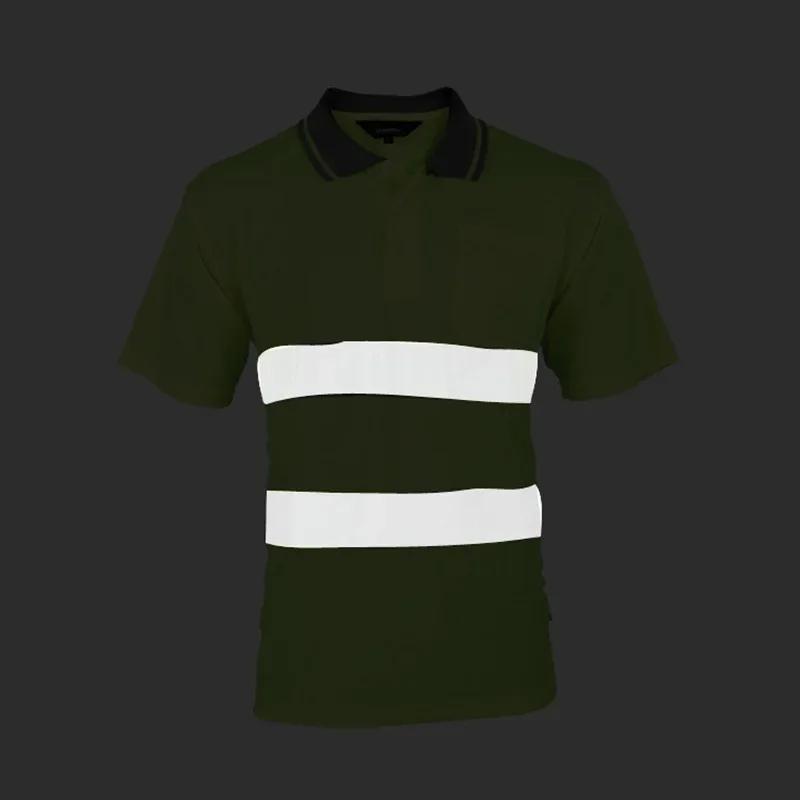 Iş için yansıtıcı gömlek erkekler kısa kollu Hi Vis T-shirt Polo yüksek görünürlük güvenlik iş gömlek erkekler için