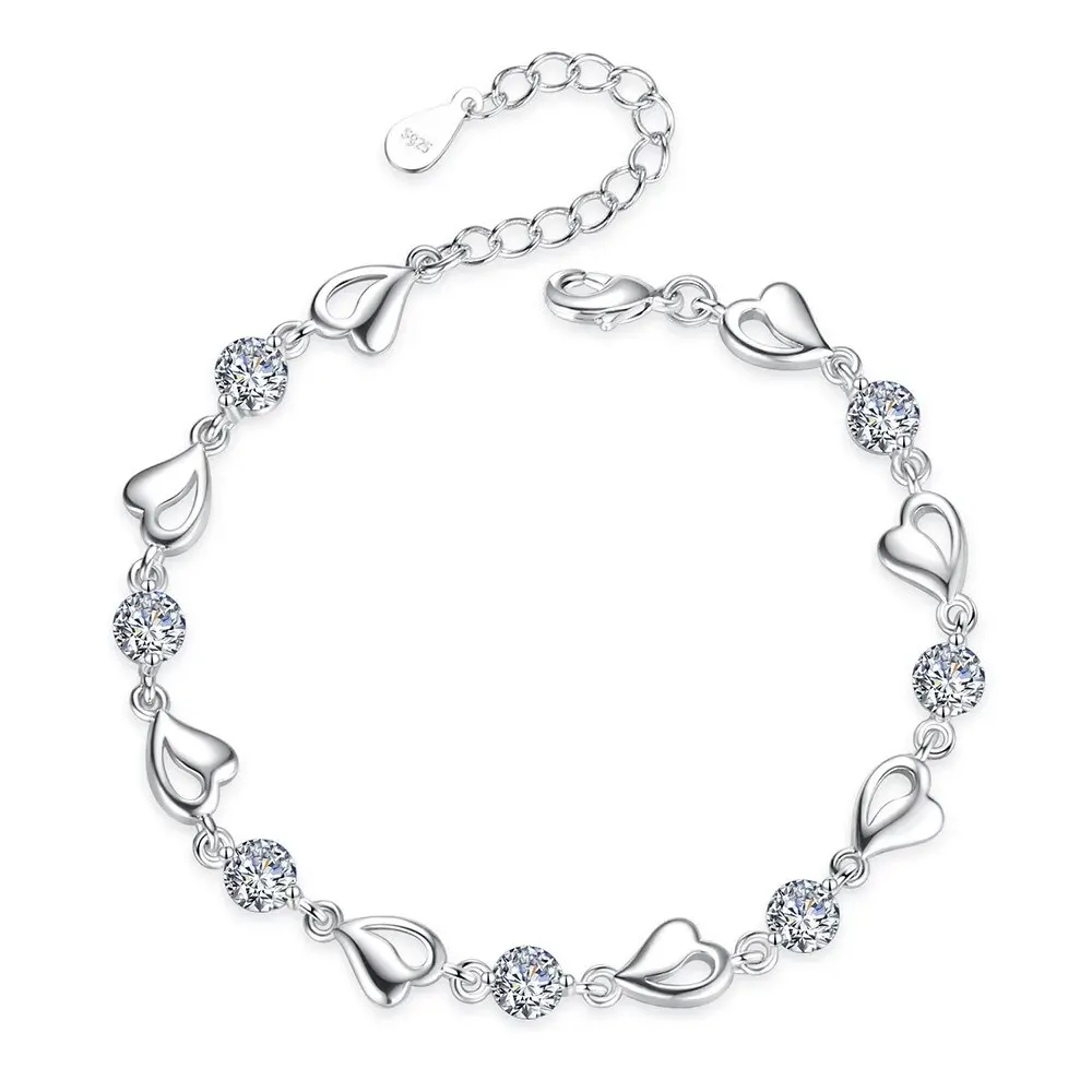 High Quality Retro Heart Bracelet Wedding Shaped Cubic Zirconia