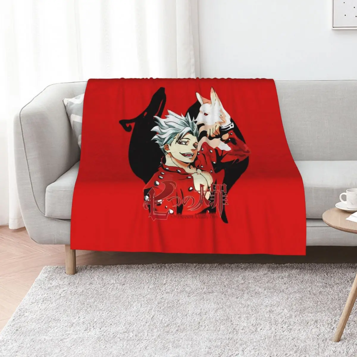 Nanatsu no Taizai - Ban Throw Blanket Large Flannel Flannels Flannel Fabric warm for winter manga Blankets