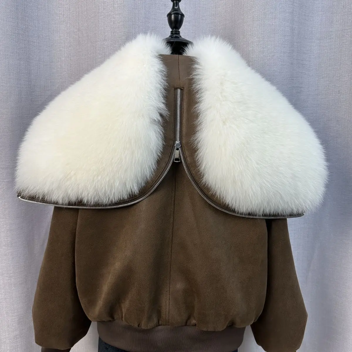 Nuovo cappotto invernale in vera pelliccia di volpe scamosciata stile corto Piumino addensato Fodera interna Mantieni calda la giacca da moto da donna