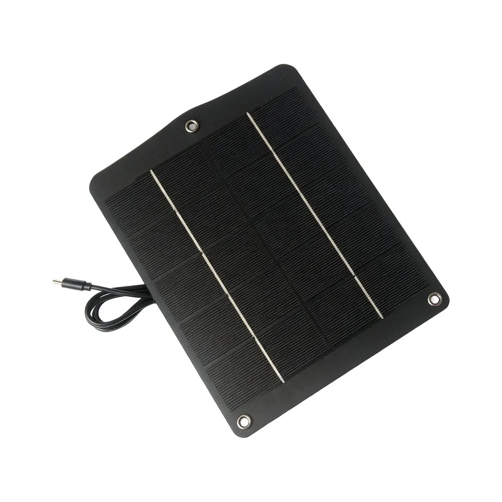 6W Solar Charging Panel With USB C Port Lights Electronic Equipment Portable Solar Power Supply Outdoor Camping Garden Accessory
