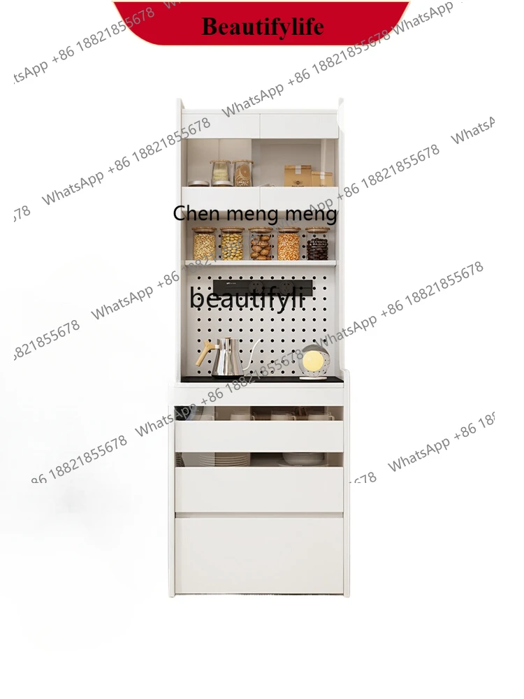 G153 Solid wood dining side, high cabinet kitchen storage, narrow tea cabinet