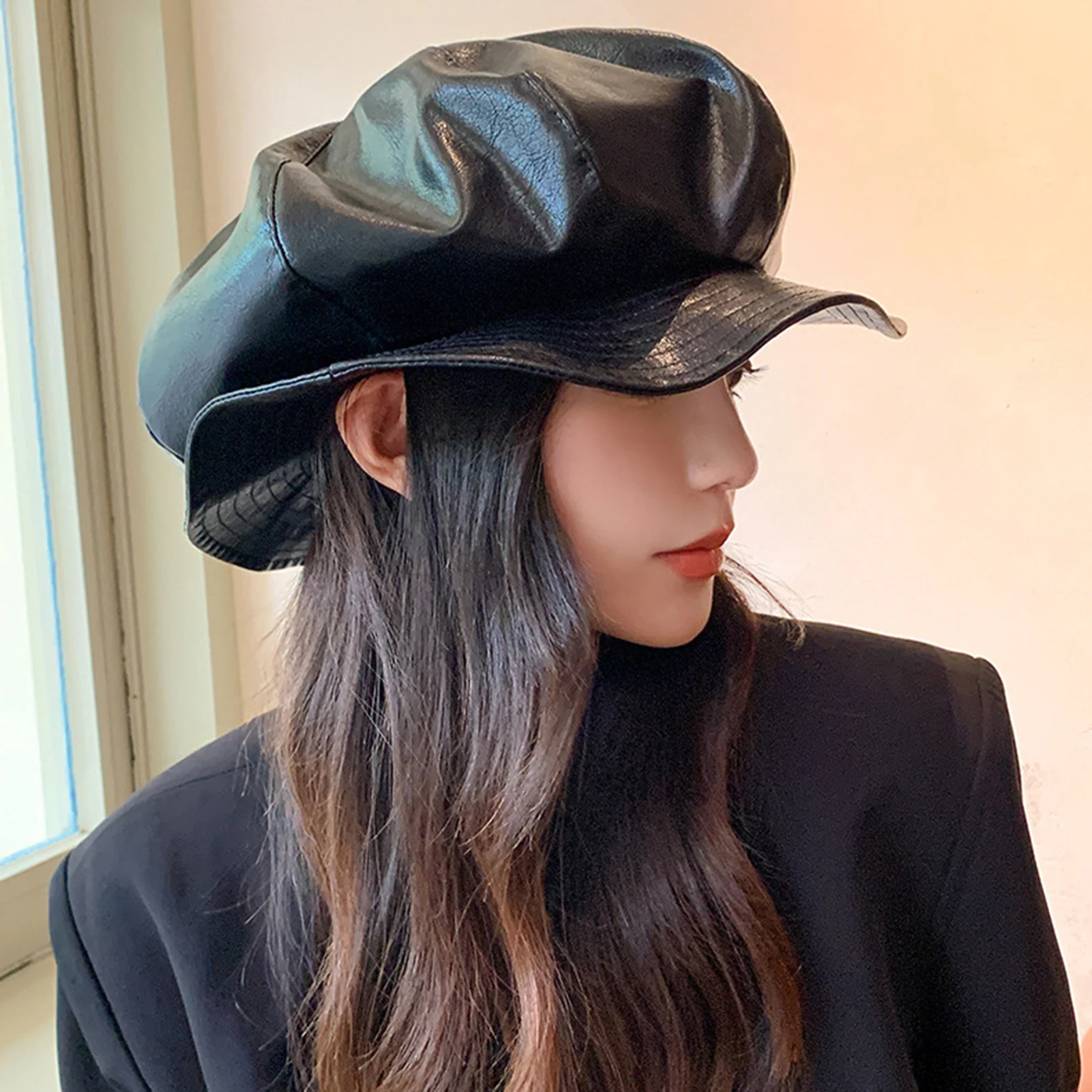 Women Cloud Beret Hat Korean Style Wrinkle Design Irregular Brim Spring Autumn Casual Fashion Headwear