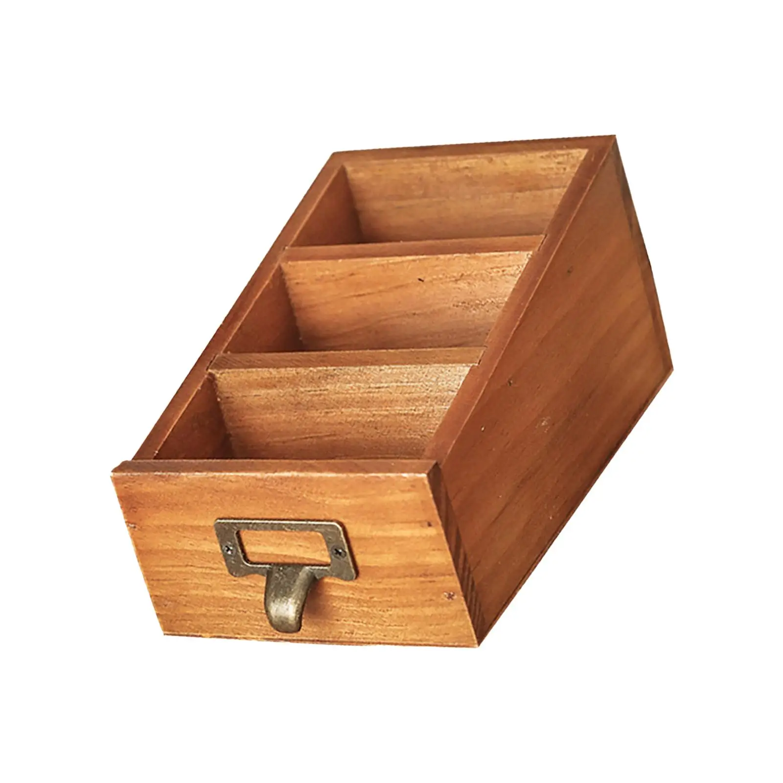 

Wooden Desktop Organizer Makeup Brush Holder Mini Portable Office Accessories Remote Control Caddy Holder for Bedroom Desktop