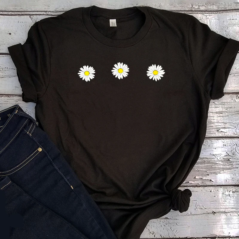 Sunflower Graphic Tees Vintage Holiday Clothes Women Daisy Clothing Women Romance Flower Tees Casual Classic