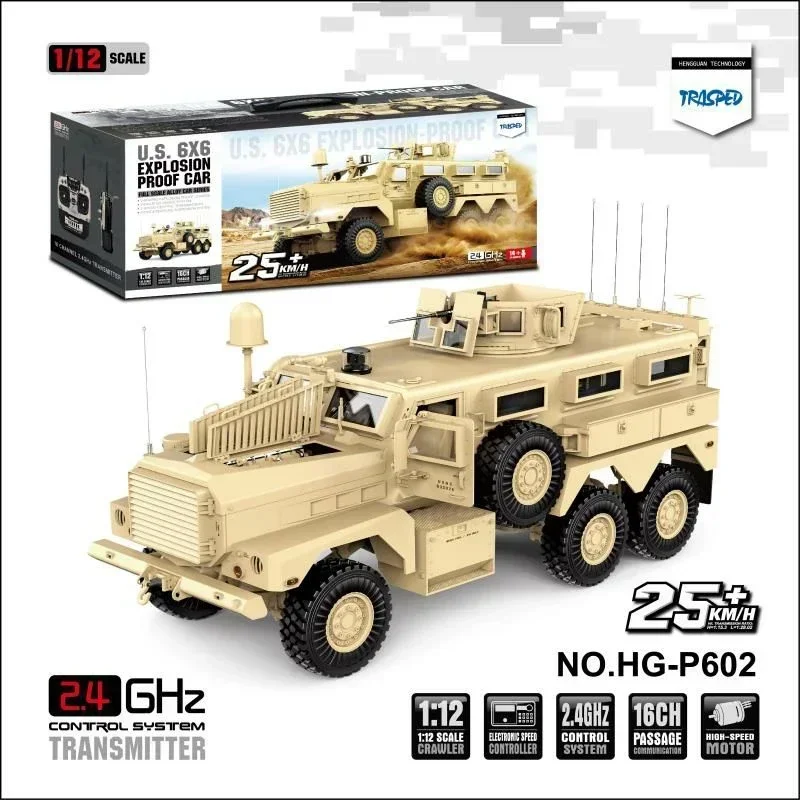 

Hengguan Hg-p602 1:12 RC car Cougar 2.4g Full Scale Six Wheel Mine Resistant Anti-ambush Vehicle Remote Control Model Car Rc Toy