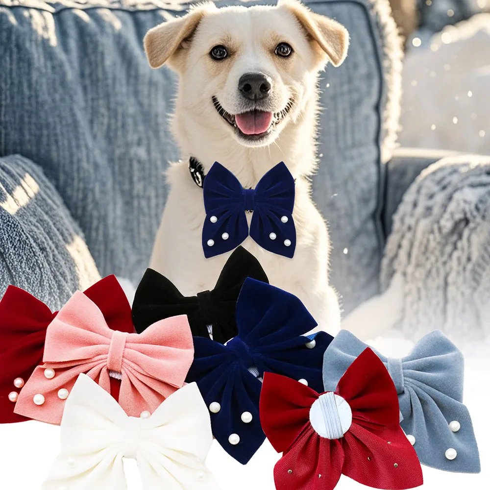 50pcs Removable Dog Bowties For Collar Fashion Small Dog Cat Bow Tie Collar Accessories For Dogs Grooming Pet Suppplies For Dogs