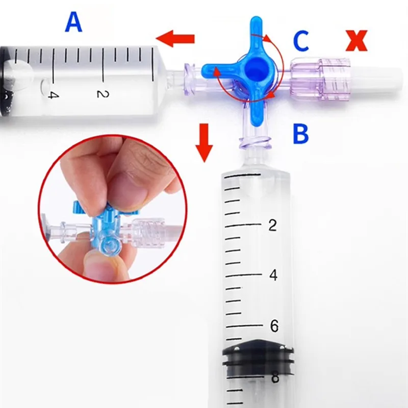 Medical Grade Three Way Stop Cock  3 Way Stopcock 2 Way Stopcock For Ozone Gas Clinical Hospital Luer Lock Adapter   5Pcs