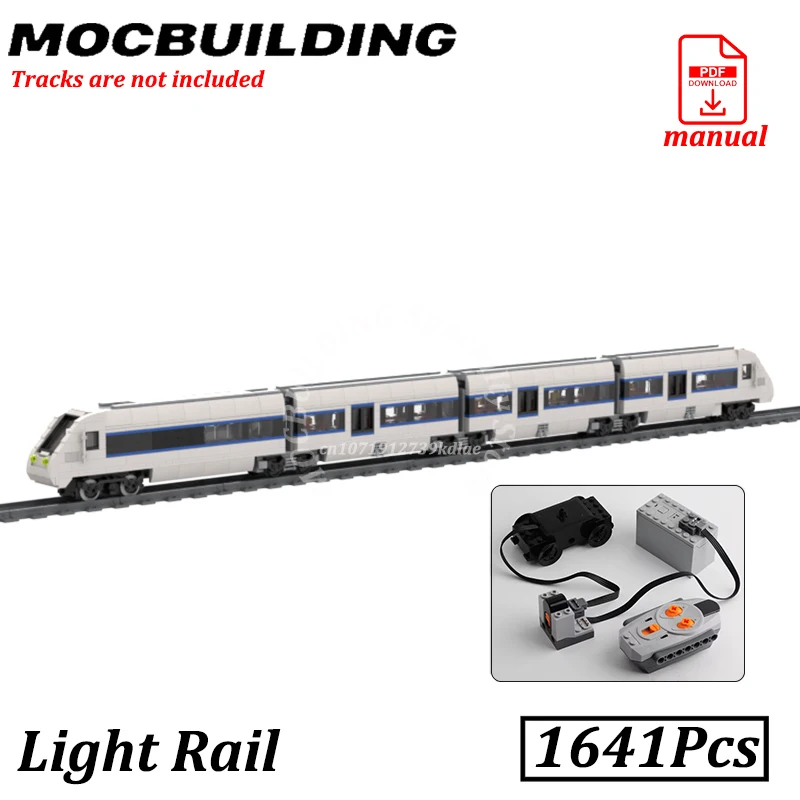 

Modern RC Light Rail Blocks Train Set Bricks Remote Locomotive Model City Rail MOC Building DIY Construction Toys Gifts