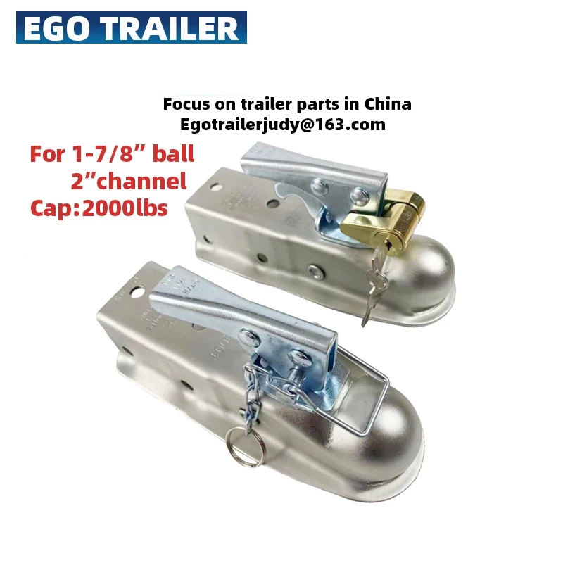

EgoTrailer 2000lbs 1-7/8" x 2'' Ball Trailer Coupling Hitch Back Trailer Coupler Straight Tongue RV Parts Camper Caravana Accces