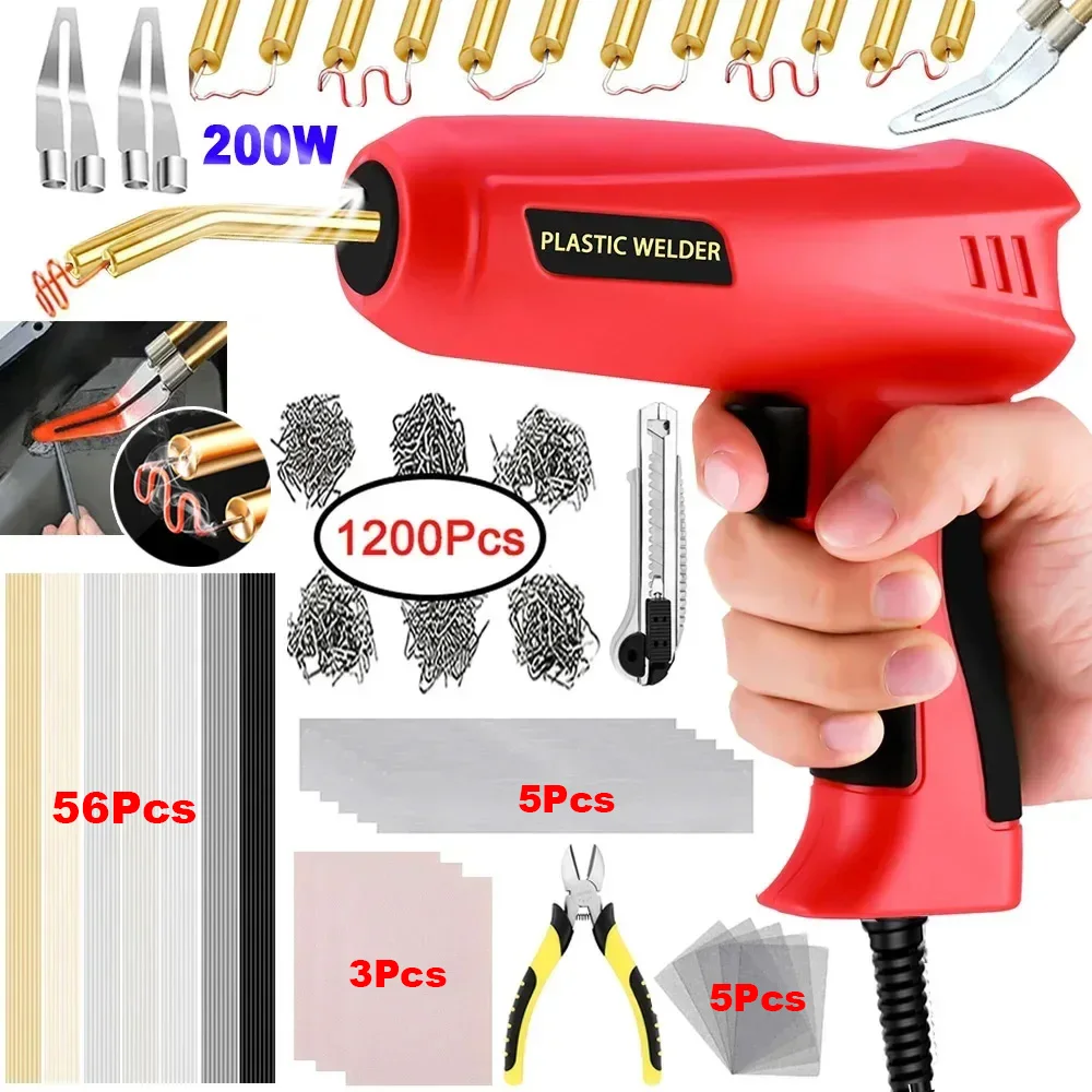 New 2 in 1 Stapler Plastic Welder Gun HOT Plastic Welding Machine Soldering Iron Staples Electric Welding Car Bumper Repair Tool