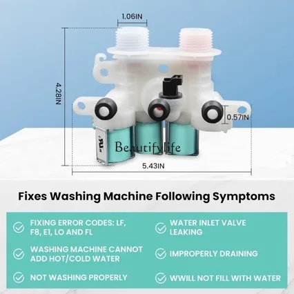 W11220230/W11096268 Washing machine inlet valve, compatible with Wirl-pool ken-more