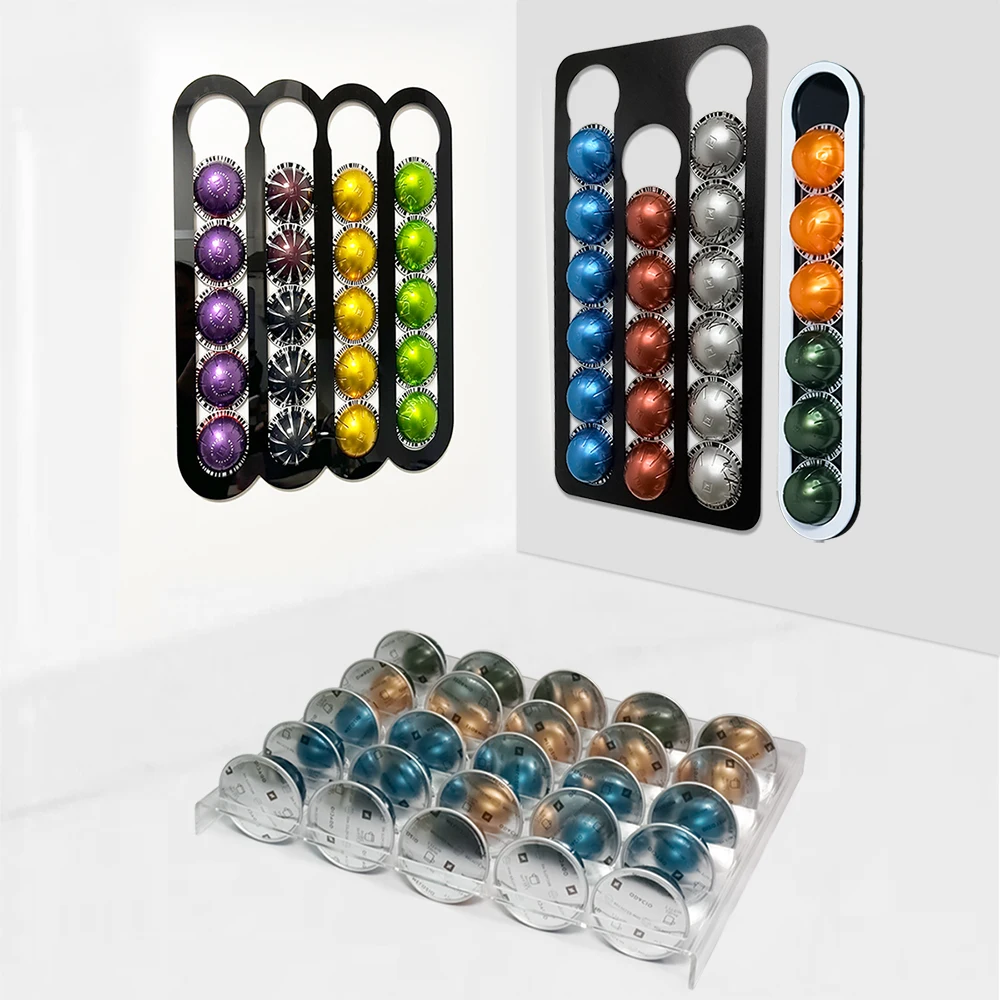 Rack de armazenamento de cápsulas de café, suporte de armazenamento de cápsulas de café, prateleira compatível com cápsulas de vertuoline, suporte de cozinha para cápsulas de café