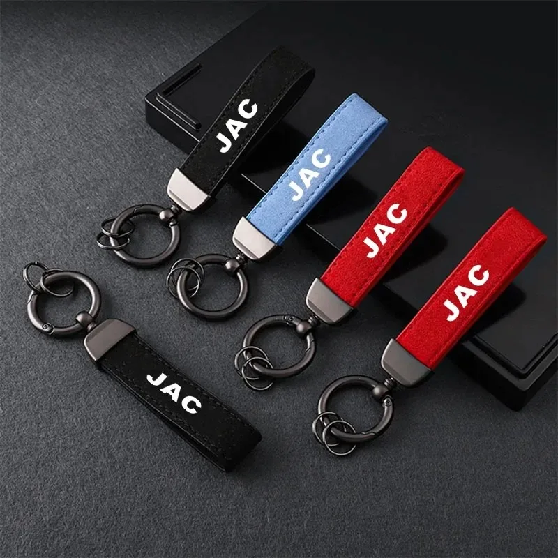 Car Keychain Key Ring Leather Stylish Fob Pendant Anti-Lost Auto Inner Decor For JAC JS4 JS6 J7 JS8 Pro E30X RF8 J3 J5 S2