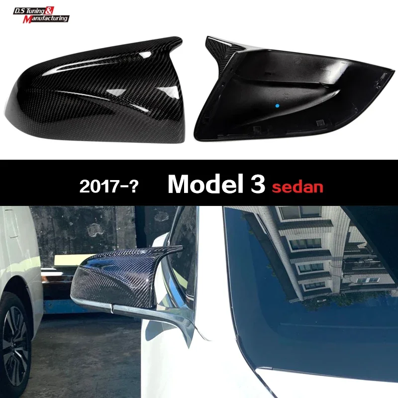 

Carbon Fiber Gloss Black Finished Replacement Shell Rearview Mirror Covers Fit For Tesla Model 3 2017-2020 Door Side Mirror Caps