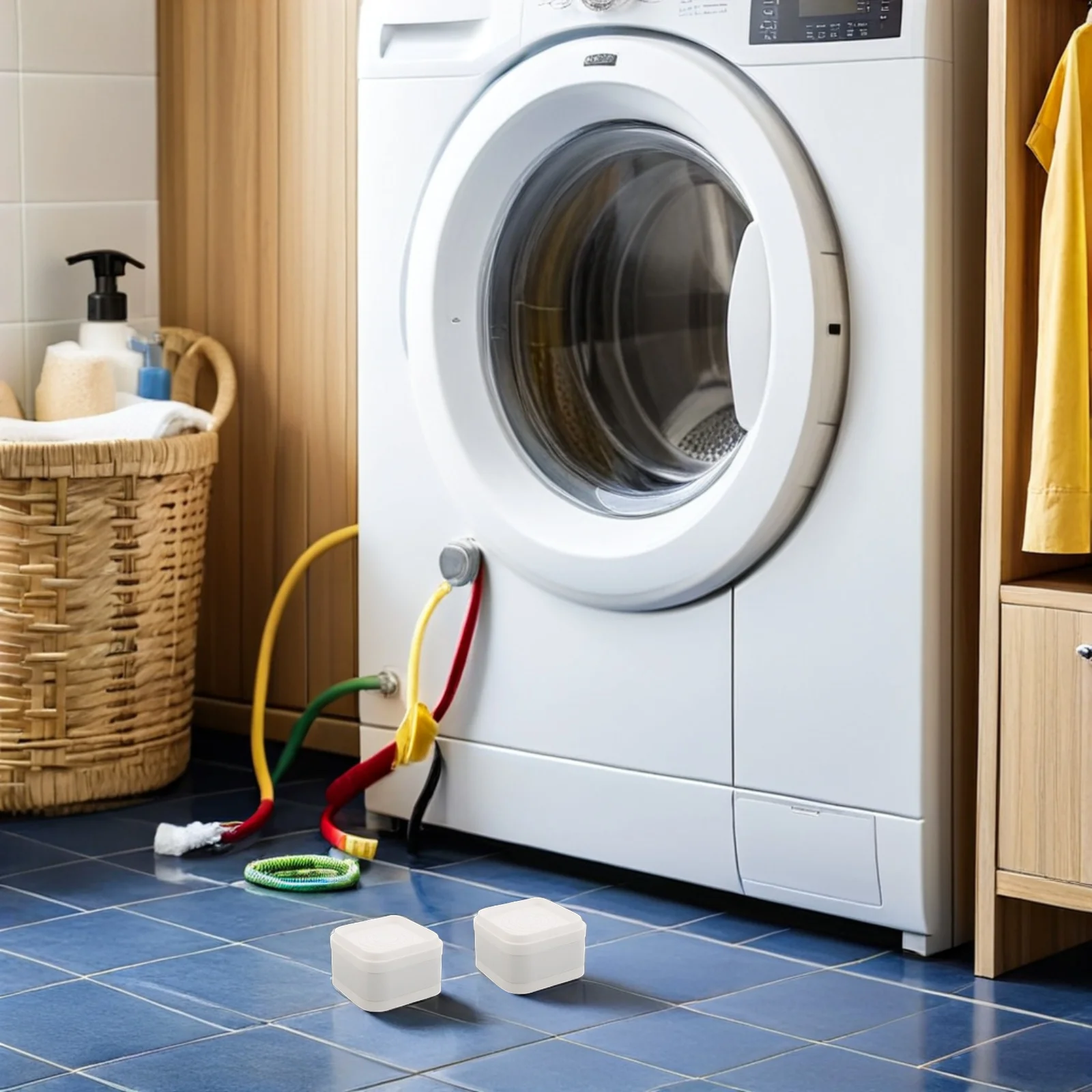 

4pcs Washing Machine Anti Vibration Mat 3.14X3.14X2.04" Shock Absorbing Pad For Washer Dryer Noise Reduction Floor Protection