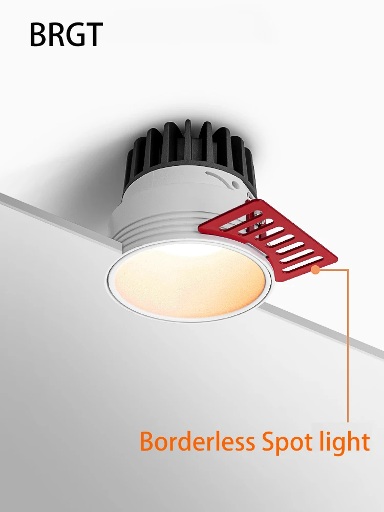 

BRGT Borderless LED Downlight Recessed Spot Light 8W Ceiling Lights Focus Lamp 75mm 220V For Kitchen Living Room Indoor Lighting