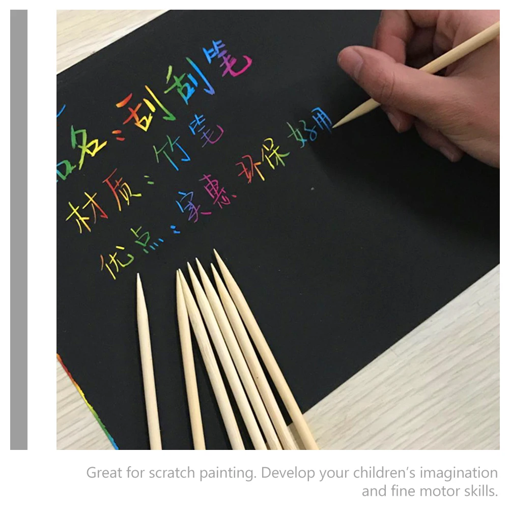 Lápiz para rascar, palo de bambú, pincel para raspar, bolígrafo de pintura, bolígrafos de dibujo para artistas, herramientas para palos infantiles