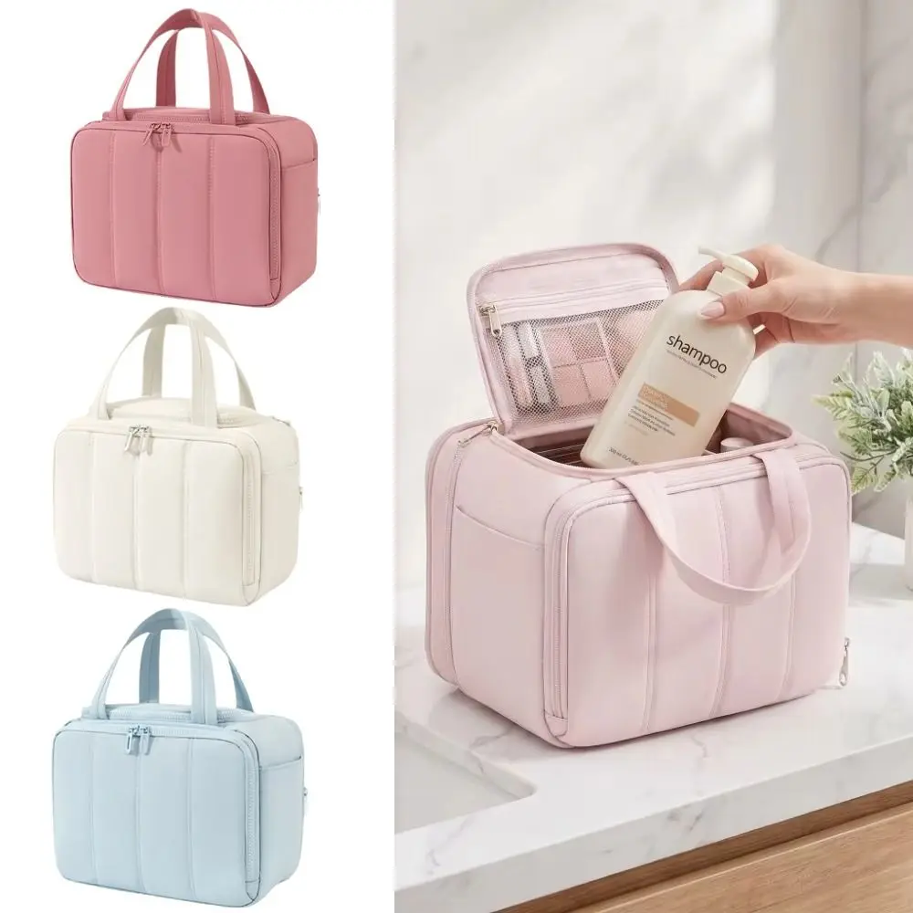 Large Capacity Travel Toiletry Bag Dry-wet Separation Adjustable Dividers Makeup Handbag Waterproof Multi-Compartments
