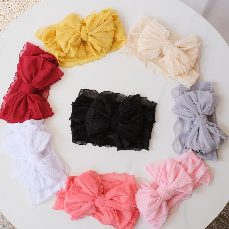 

New Baby Headband Child Bowknot Headwear Cables Turban for Girl Hairbands Kids Elastic Bow Headwrap Infant Baby Hair Accessories