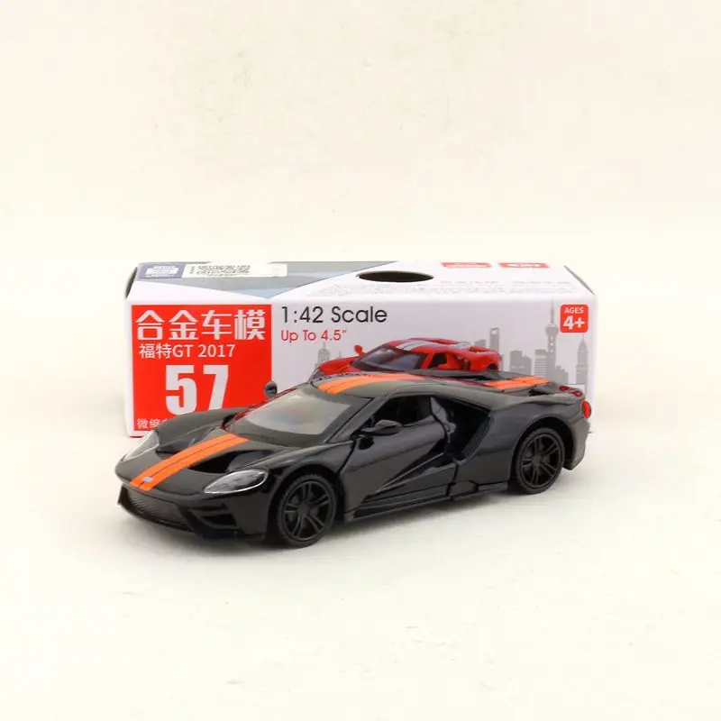 1:42 scala 2017 Ford GT lega pull-back modello di veicolo pressofuso modello di auto in metallo colore casuale