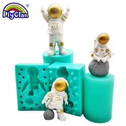 3D Cartoon Astronaut Silicone Mold Resin Ornament Handicraft Plaster Moulds For Soap Making Polymer Clay Form Baking Kitchen