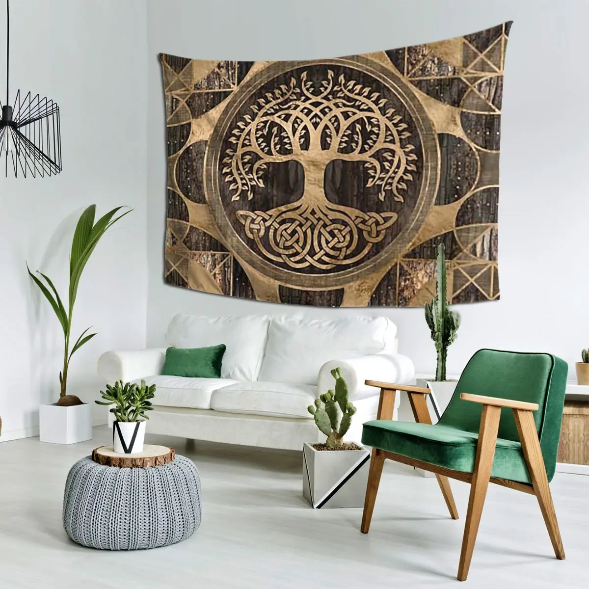 

Древо жизни-Yggdrasil-кора дерева и золотой гобелен, настенный эстетический домашний декор, гобелены для гостиной, спальни