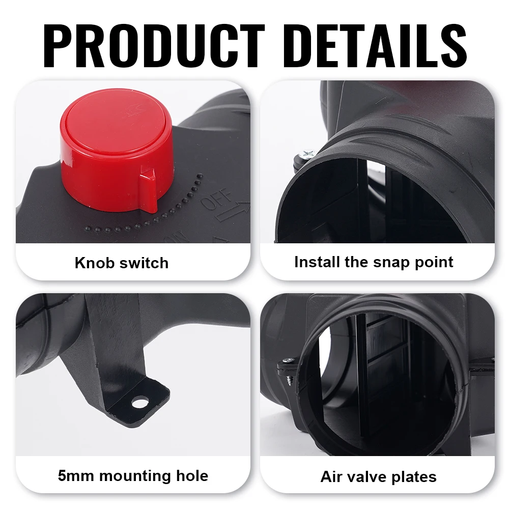 75mm 90mm Y-Verteiler mit verstellbarer Ventilklappe, Luftkanalanschluss für Diesel-Standheizung, Auspuffrohr-Auslass, Auto, Wohnmobil – Detail 7