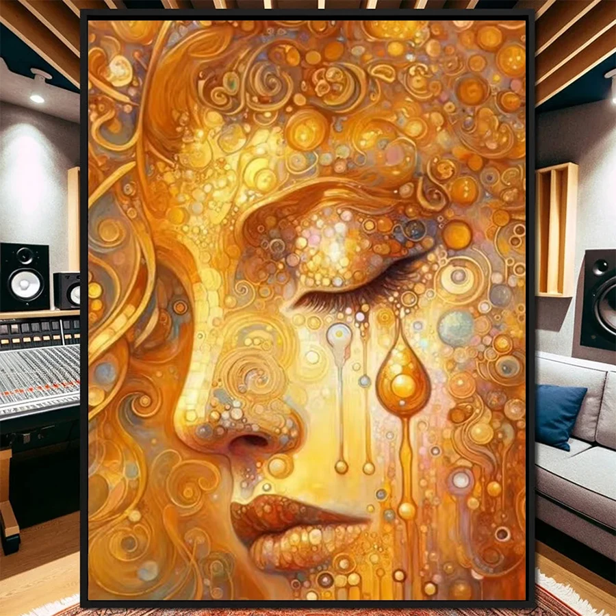 

Diamond Mosaic Picture Kit New Klimt Women's Golden Tears Diamond Painting Cross Stitch Adult Decoration Wall Art