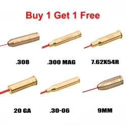 Gunpany Red Laser Bore Sight Brass Boresight CAL Cartridge Bore Sighter For Scope Adjustment .223 .308 9MM No Battery