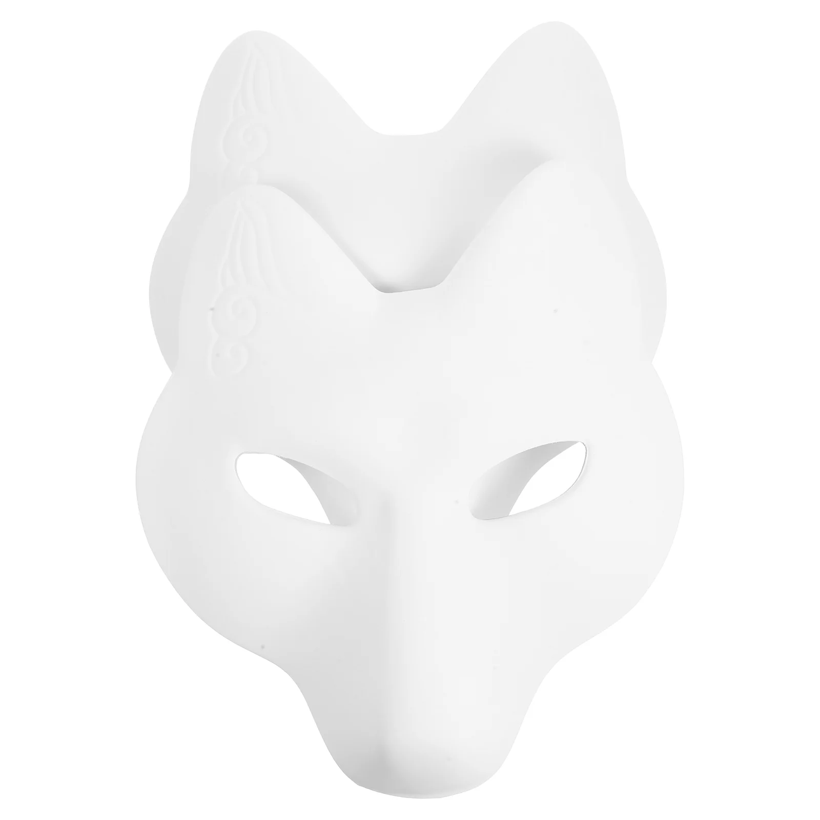 

2 Pcs DIY Fox Mask Halloween Kids Crafts Pet Costumes Blank Unpainted Pu Masks to Decorate Women Animal Man Miss