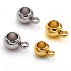 10pcs Gold Color Stainless Steel Spacer Beads Pendant Charms Clasps Bail Beads for Bracelet Necklace DIY Jewelry Making Findings