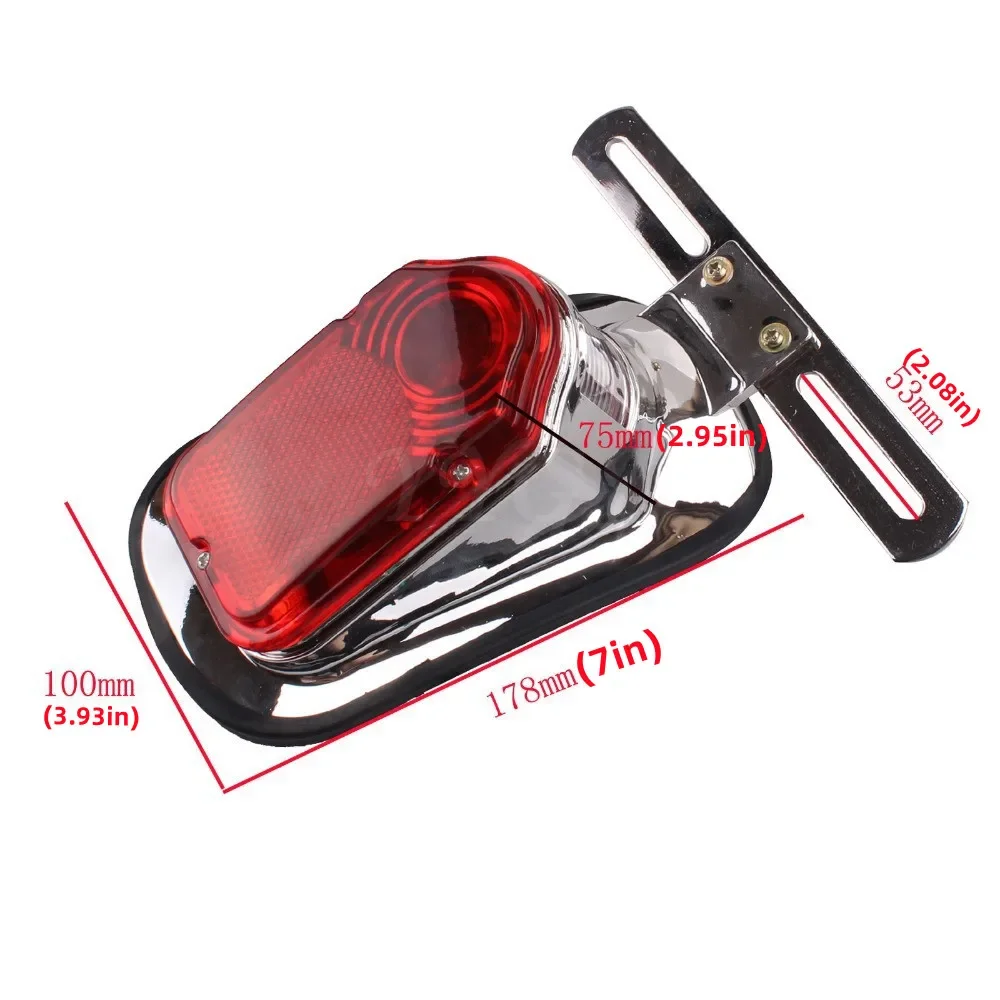 Motorcycle Chrome Red Tombstone Brake Tail Light Signal For Harley Deluxe FLSTN softai Springer Classic FLSTSC