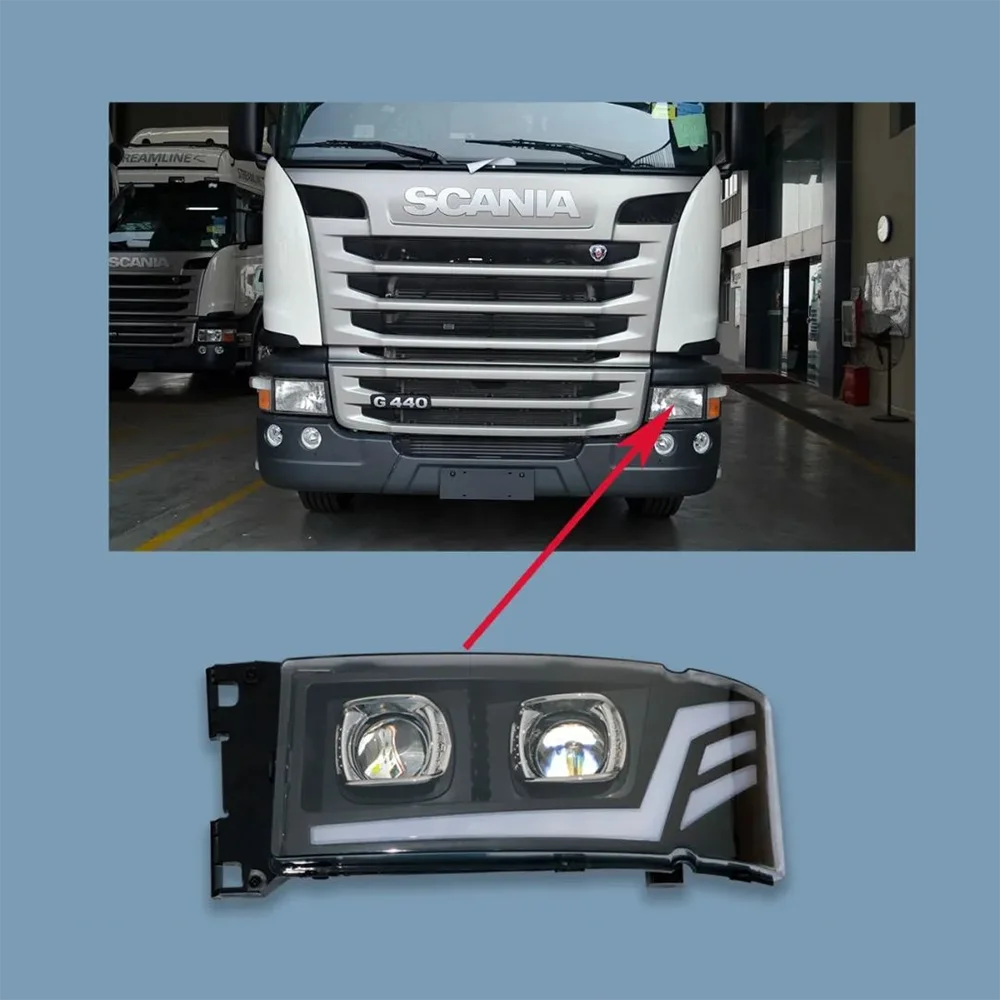 1 Pair (LH AND RH) FULL Led Head Light With Corner Lamp Fit For SCANIA G440 G400 G450 P410 R420 Truck Head Light 1446588 1474658