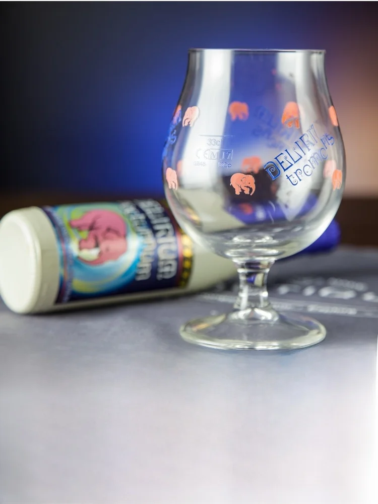 Limited Edition Original Beer Mug with Crooked Foot And Little Elephant at Bottom RiUm330ml French Style Glass Beer Cup