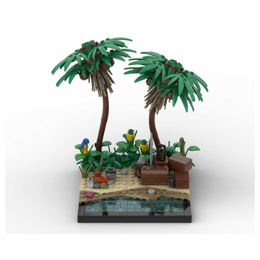 بقعة جديدة MOC-213251 مكعبات بناء تجميع الجسيمات الصغيرة مجموعة ألعاب شجرة نباتية صغيرة لبناء الشاطئ #5