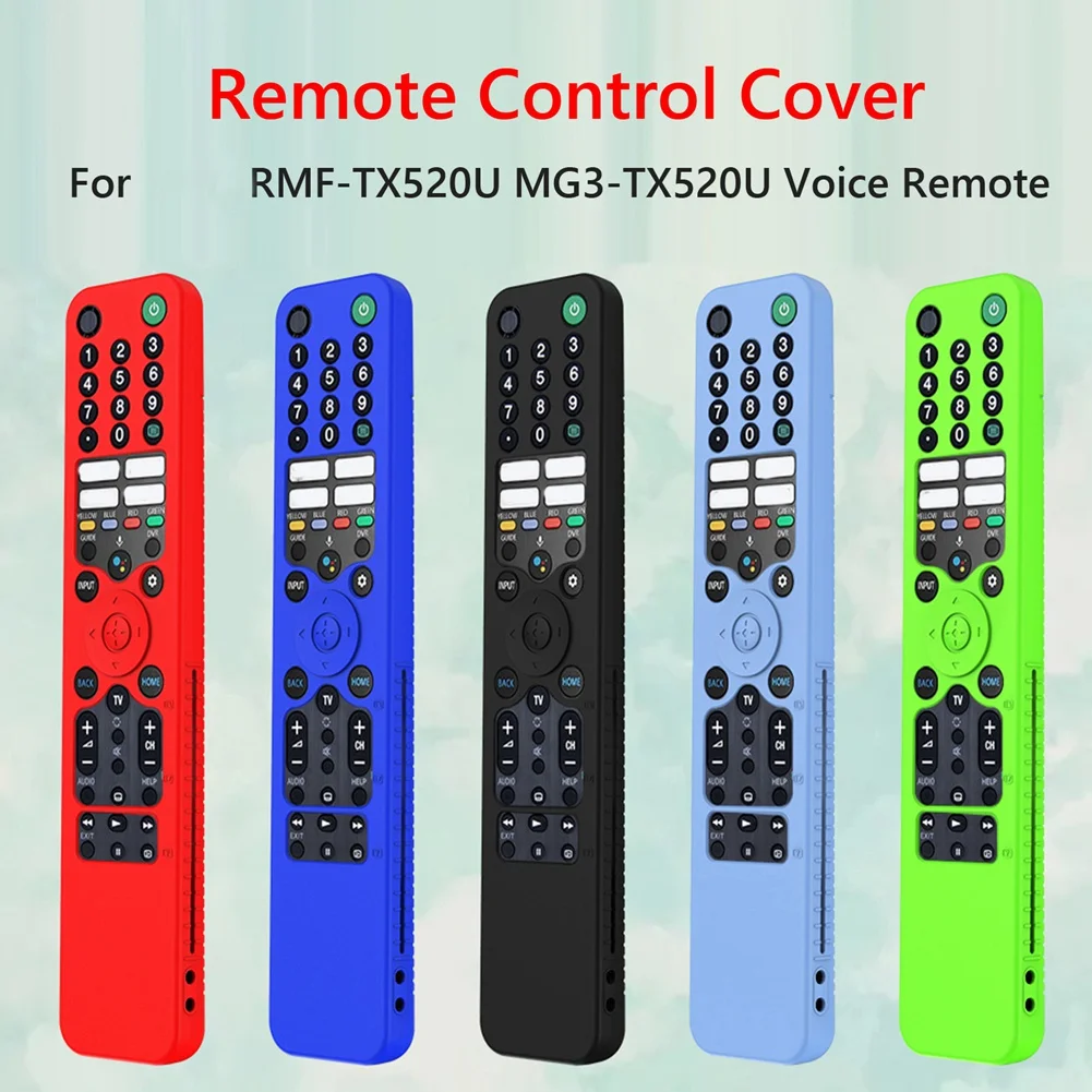 For Sony RMF-TX520U MG3-TX520U Smart TV Remote Control Protective Case Shockproof Durable Silicone Cover (Black)