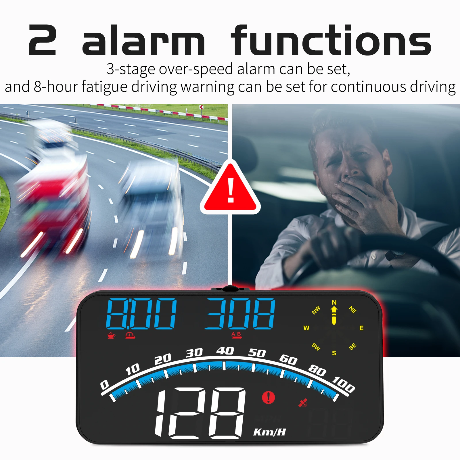 G10 HUD Car Head Up Display orologio digitale contachilometri GPS tachimetro allarme Computer di bordo con supporto accessori Auto per Auto