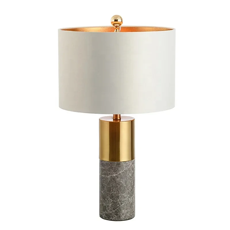 

Nordic Modern Luxury Table Lamp Marble LED Desk Lamp Home Light Hardware Reading Lamp for Hotel Bedroom Indoor Round