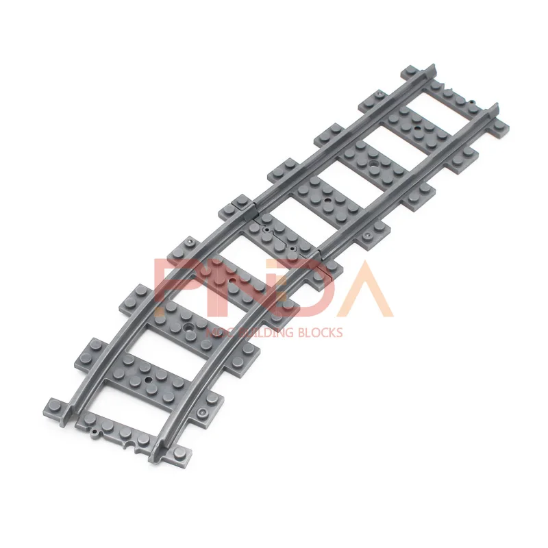 Moc Train Track binaire en plastica curva dritta réglable 53401 53400 blocchi di costruzione fai da te mattone compatible con