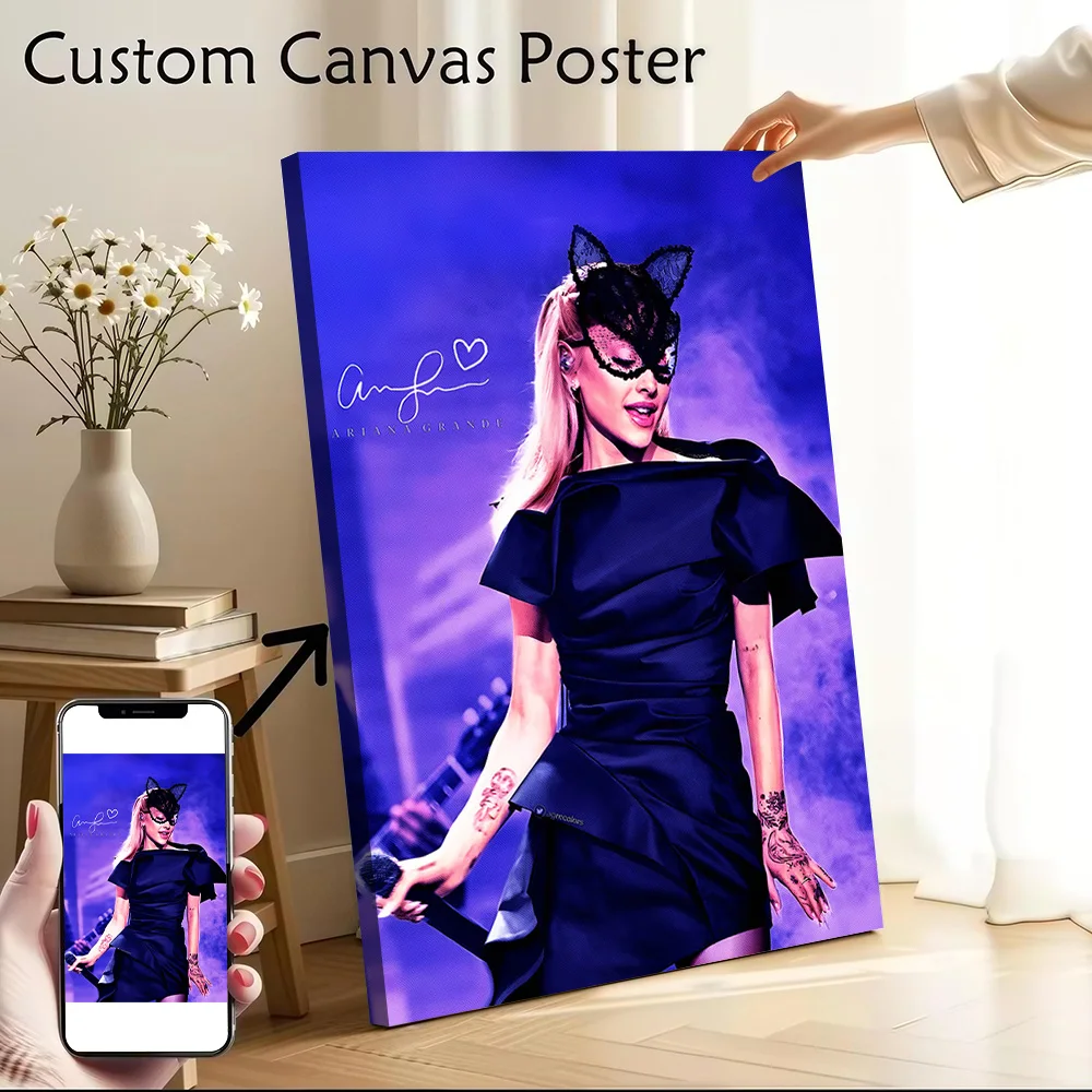 Ariana Grande Canvas Wall Art Poster Custom Photo Print Modern Painting for Fans Living Room Decorations Home Decor Ornaments