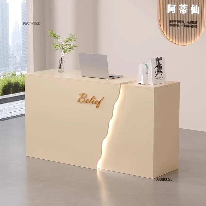 

Modern Simple Office Reception Desks Small Bar Table Beauty Salon Reception Desk Counter Clothing Store Front Desk Cashier