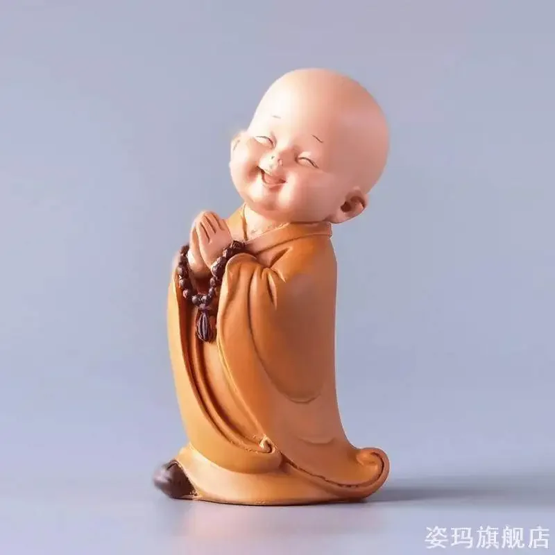 FX-22  huineng little monk zen ornament laughing buddha samgha doll small statue maitreya   bonsai figure mini decoration