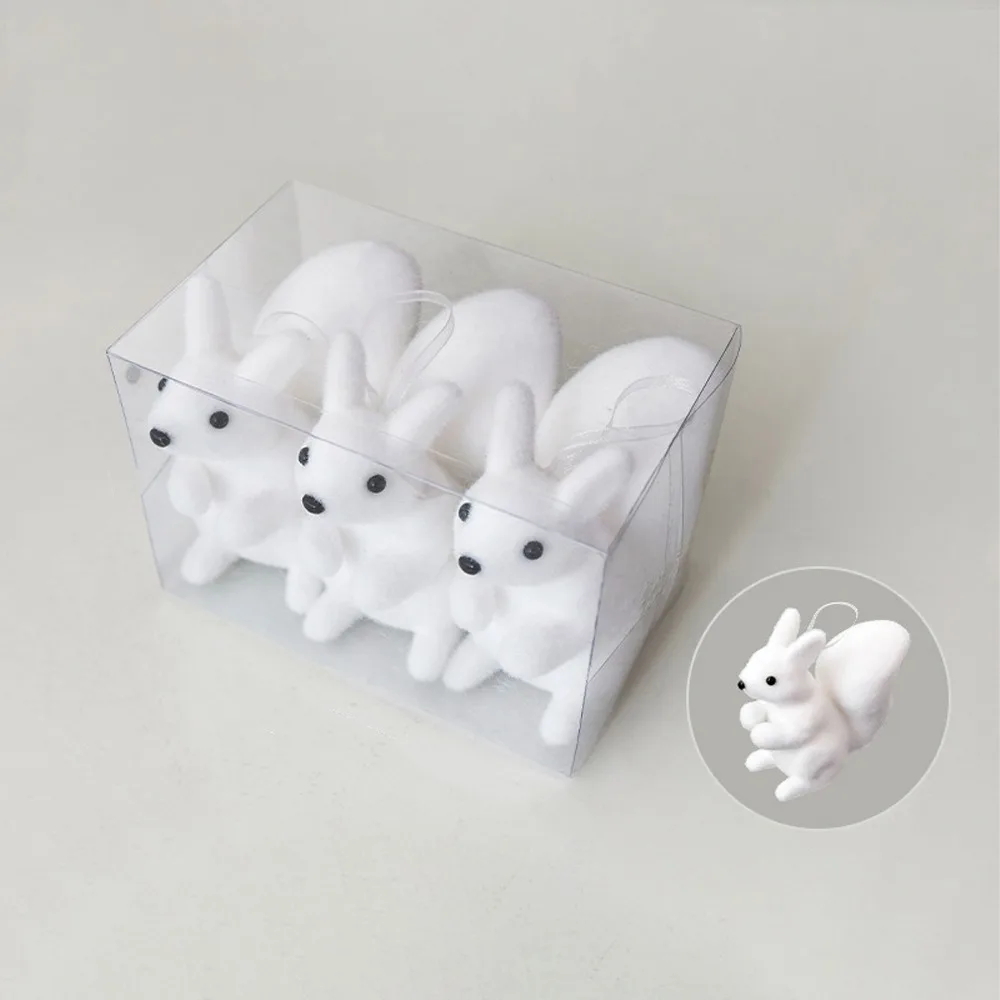 الأبيض شجرة عيد الميلاد قلادة الدب القطبي يتدفقون ندفة الثلج معلقة قلادة الحيوان محاكاة عيد الميلاد الدب الحلي السنة الجديدة #1