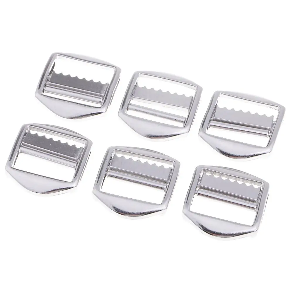 6Pcs Metal Ribbon Slider Buckles for Belt Strap, Adjustable