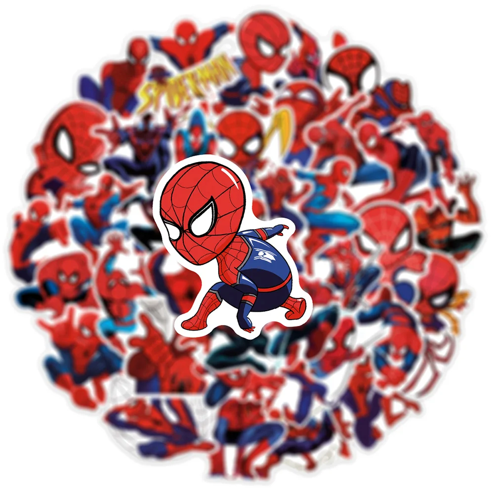 10/30/50PCS Disney Super Hero Spiderman Cartoon Stickers DIY Guitar Laptop Luggage Skateboard Graffiti Decals Fun for Kid Toys