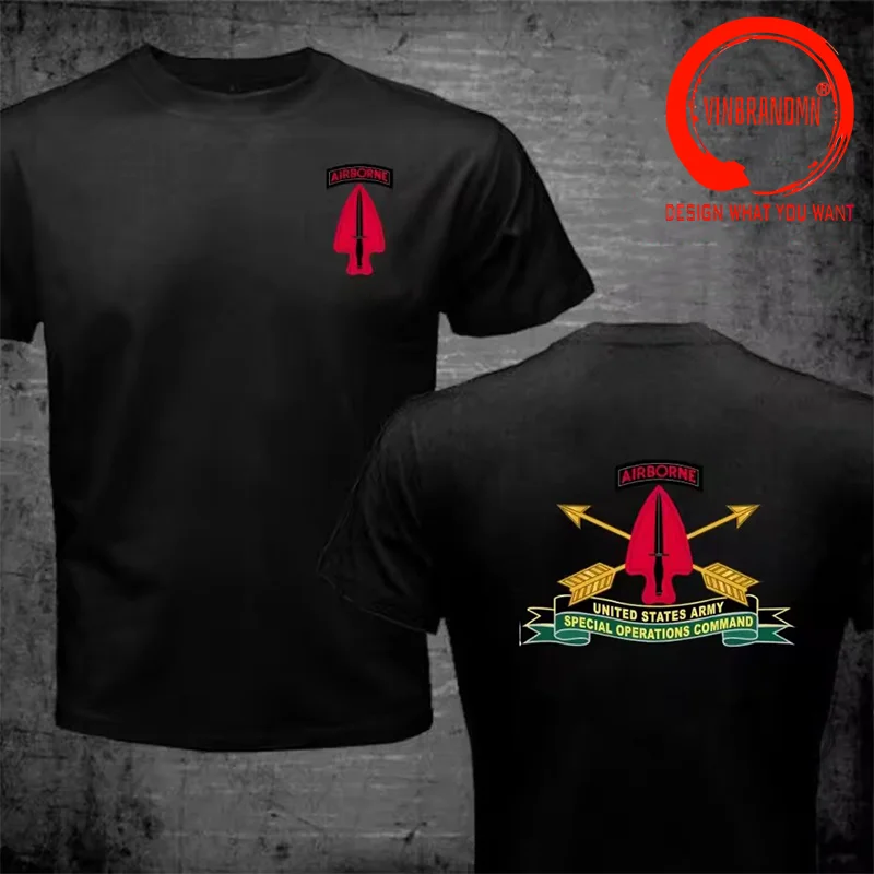 Novely Design US Army Airborne Special Operations Command Shirt Men Fashion Trendy Casual Clothing Cool Stylish Tops Tee Shirt