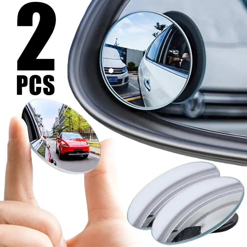 1/2Pcs Car Blind Spot Mirror Universal 360 Adjustable HD Borderless Round Reversing Auxiliary Mirrors Car Accessories Exterior